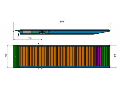 Ajoramppi, ajosilta 4100kg 2500mm x 580mm 