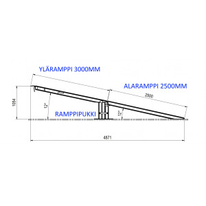 Alumiiniramppi kaksiosainen 5500mm x 410mm 4350kg