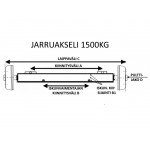 Jarruakseli 1500kg peräkärryyn mittatilauksena M1