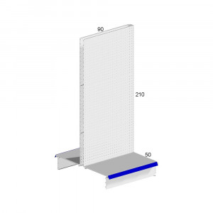 MYYMÄLÄHYLLY 210CM JATKOMODULI KAKSIPUOLEINEN