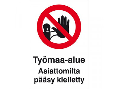 OPASTE 350X500 TYÖMAA-ALUE, ASIATTOMILTA