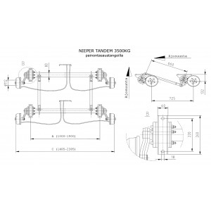 TANDEM 3500KG A1700/2185, NIEPER 5X112 250X40